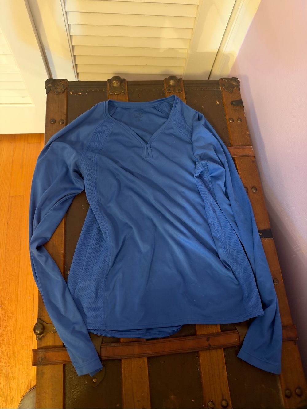 Womenβs Champion Long-Sleeve Athletic V-Neck Shirt - Blue